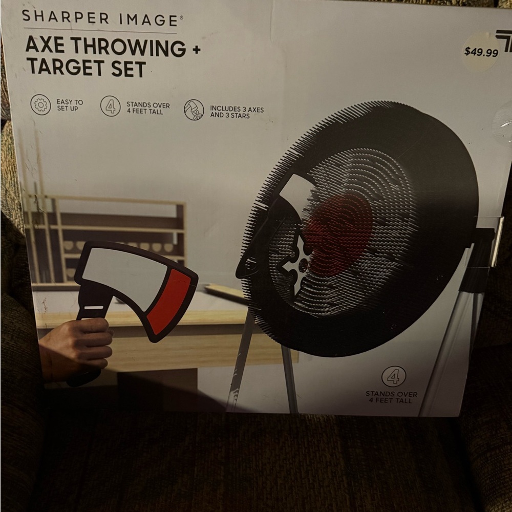 Sharper Image Black and Red Axe Throwing Set